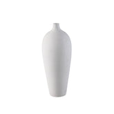 Flesvaas Cavinn Medium van PTMD in mat wit keramiek, 44cm hoog, op een witte achtergrond