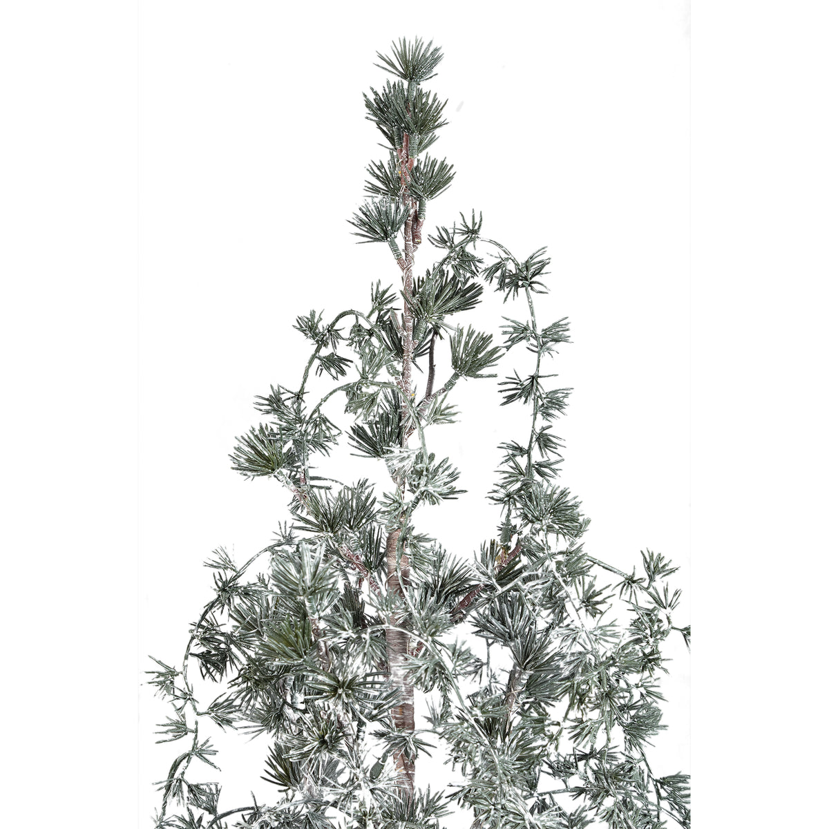 Florine Kerstboom LED Met Sneeuw Large van PTMD, close up van de besneeuwde takken met LED verlichting