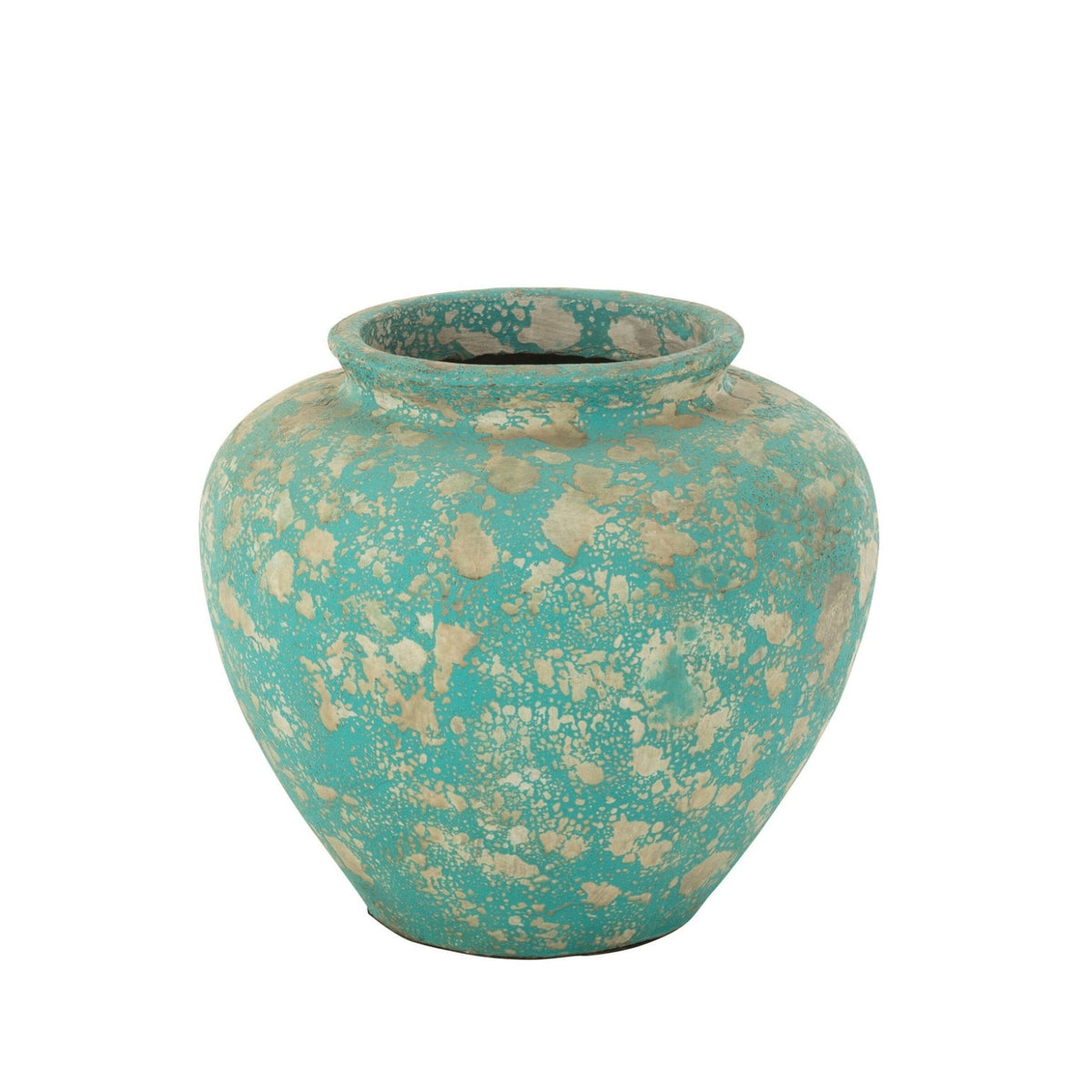 Flowerpot Antique Round Cement Azur J-Line