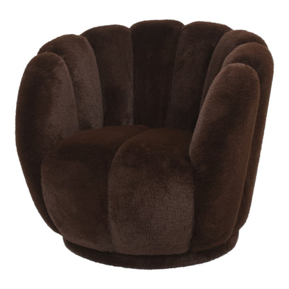 Furia Dark Brown Fauteuil Fur PTMD - Fauteuil - PTMD - livinglovely.nl