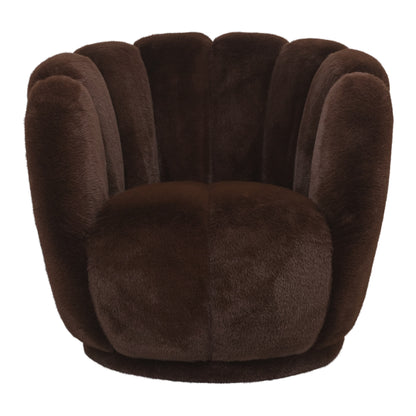 Furia Dark Brown Fauteuil Fur PTMD - Fauteuil - PTMD - livinglovely.nl
