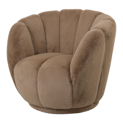 Furia Mocca Fauteuil Fur PTMD - Fauteuil - PTMD - livinglovely.nl