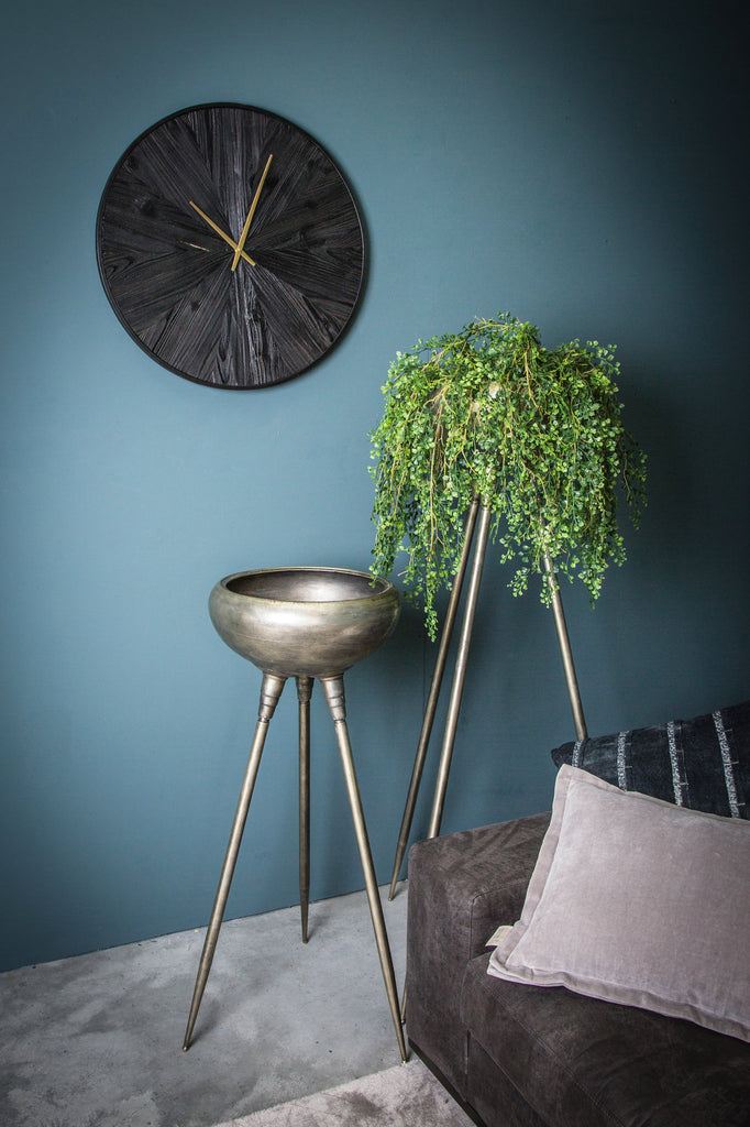 Genesis Bloempot Op Poten - 47,5x46,5x98,5 cm - Metaal - Grijs PTMD - Pot - PTMD - livinglovely.nl