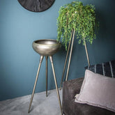 Genesis Bloempot Op Poten L - 61 x 56 x 139,5 cm - Metaal - Grijs PTMD - Pot - PTMD - livinglovely.nl