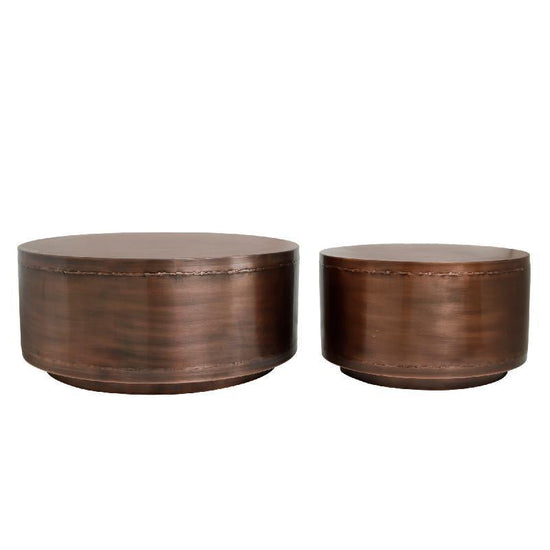 Georgy Copper Iron Side Table Round set van 2 PTMD , Salontafel , PTMD , livinglovely.nl