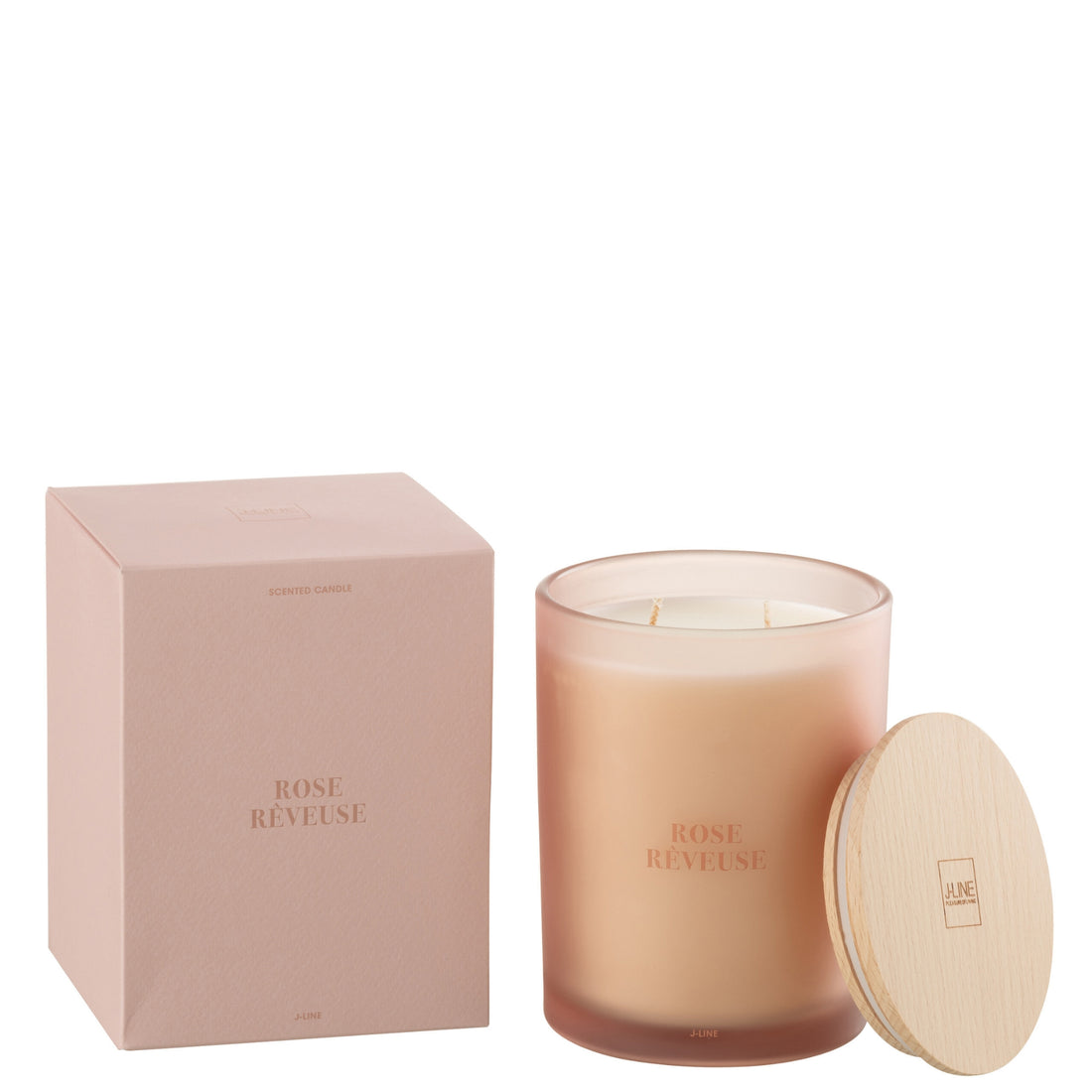 Geurkaars Accords Essentiels Rose Rêveuse 52 Uur - Geurkaars - J-Line - livinglovely.nl