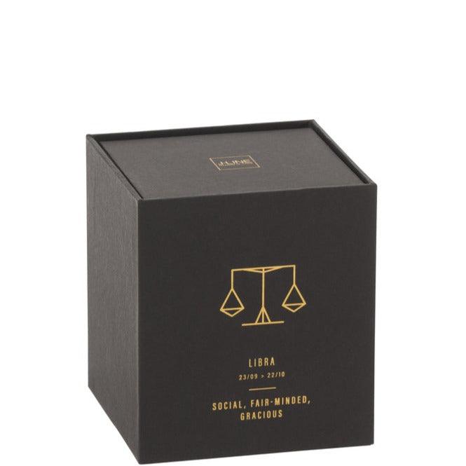 Geurkaars Astro Weegschaal Zwart-50u - Geurkaars - J-Line - livinglovely.nl