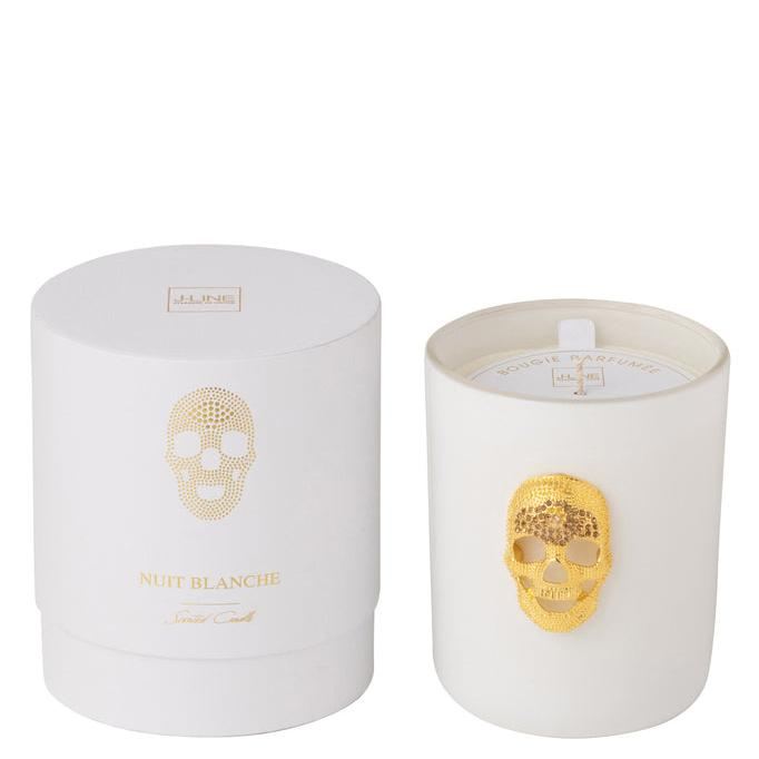 Geurkaars Doodskop Nuit Blanche Large 65uur - Geurkaars - J-Line - livinglovely.nl