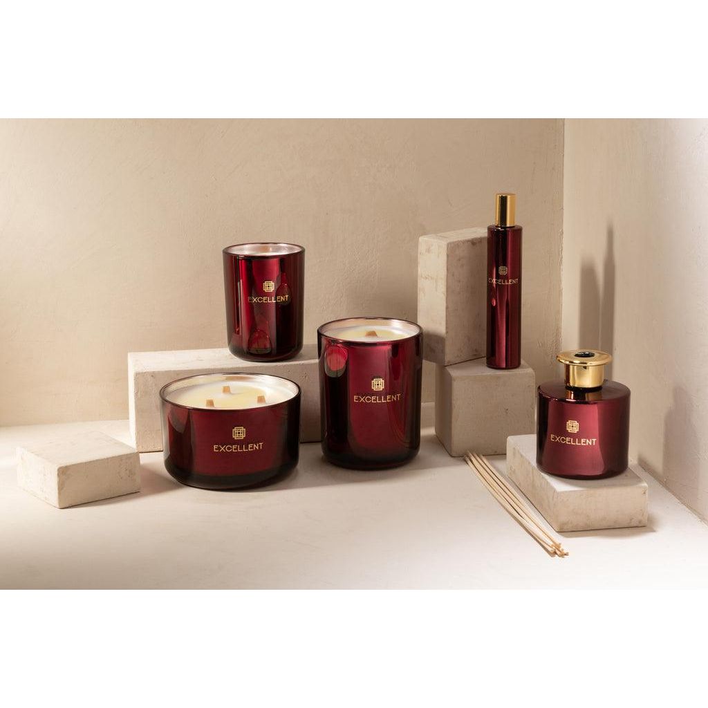 Geurkaars Excellent Rose Champagne Wijnrood Medium-80u