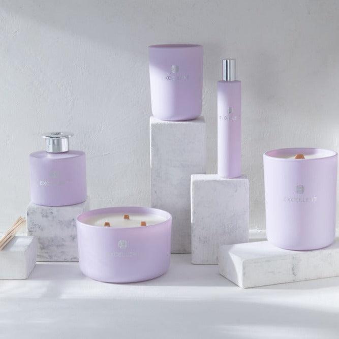 Geurkaars Excellent Siberia Fir Lila Large-40u - Geurkaars - J-Line - livinglovely.nl