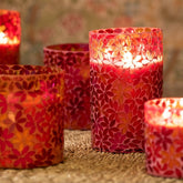 Geurkaars Flower Mosaic Wax Large Set van 2-75u