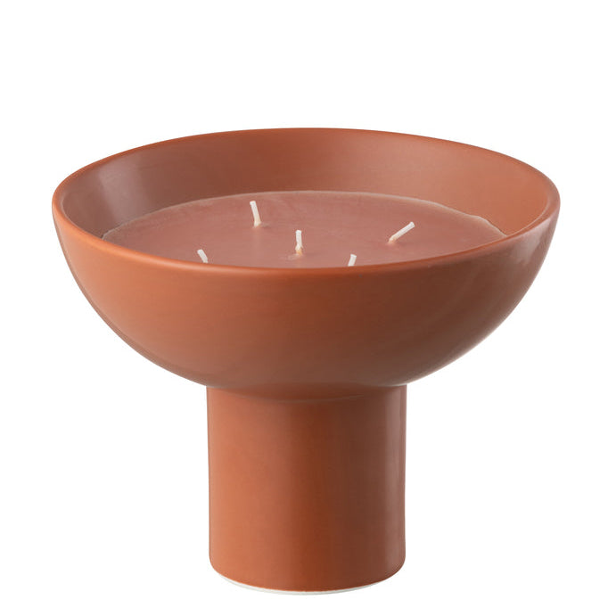 Geurkaars Keramiek Kop Amber 12uur - Geurkaars - J-Line - livinglovely.nl