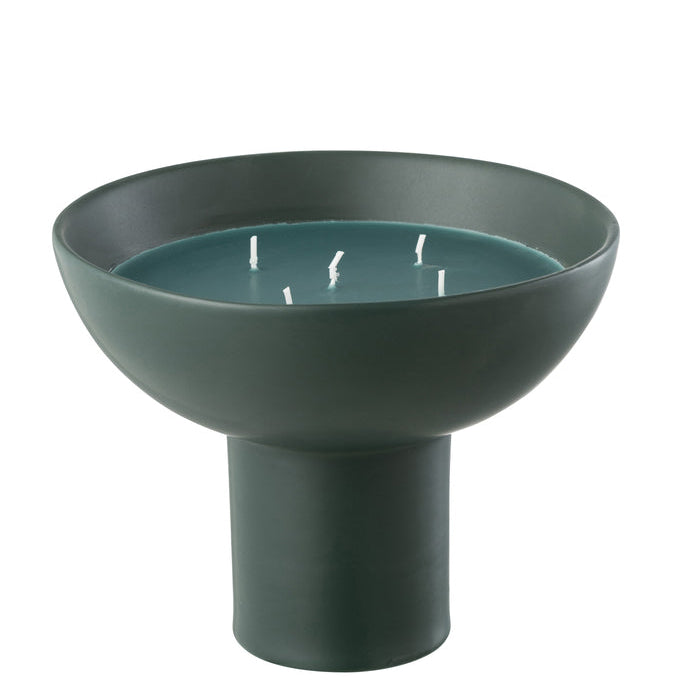 Geurkaars Keramiek Kop Donkergroen 12u - Geurkaars - J-Line - livinglovely.nl