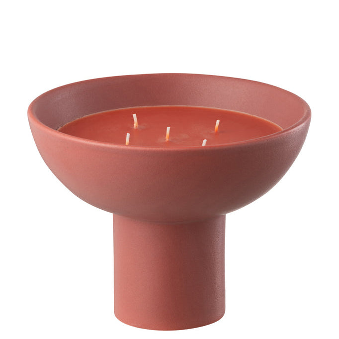 Geurkaars Keramiek Kop Rood 12u - Geurkaars - J-Line - livinglovely.nl