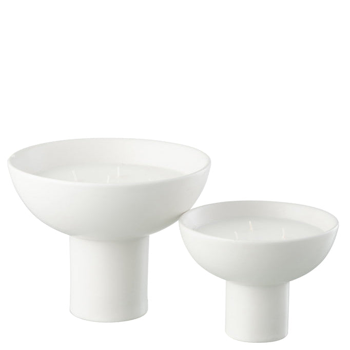 Geurkaars Keramiek Kop Wit Large 12u - Geurkaars - J-Line - livinglovely.nl