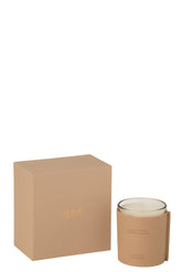 Geurkaars Leder Bruin 40uur - Geurkaars - J-Line - livinglovely.nl