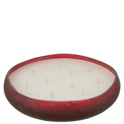 Geurkaars Livia Glas Rood Large 40uur - Geurkaars - J-Line - livinglovely.nl