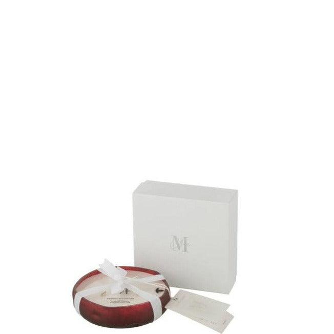 Geurkaars Livia Glas Rood Small-15u - Geurkaars - J-Line - livinglovely.nl