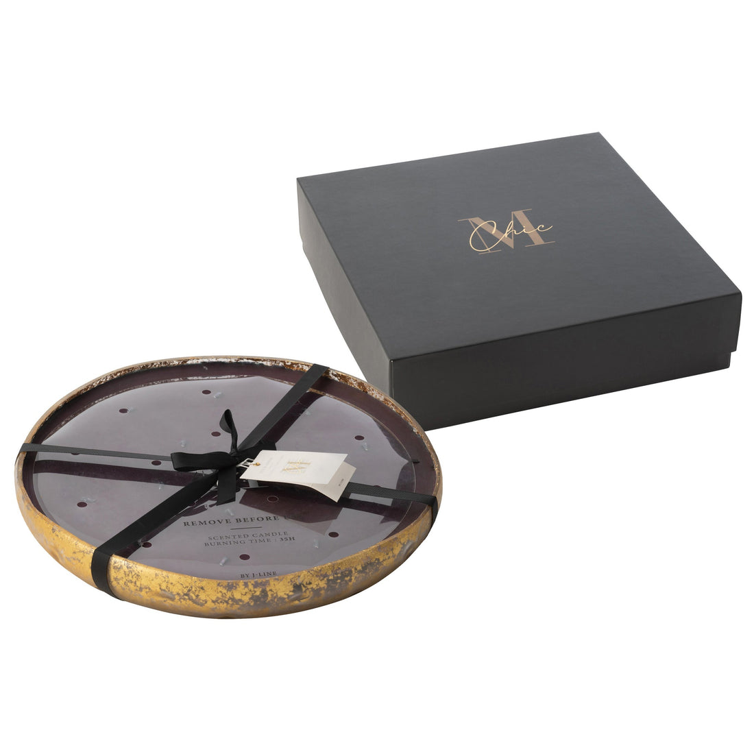 Geurkaars M-Chic Glas Goud/Zwart Extra Large-35u J-Line