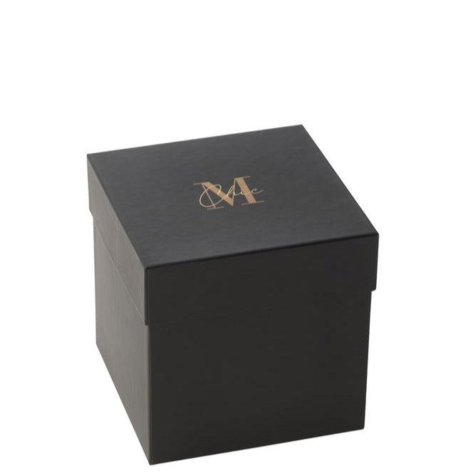 Geurkaars M-Chic Glas Goud/Zwart Medium-80u - Geurkaars - J-Line - livinglovely.nl