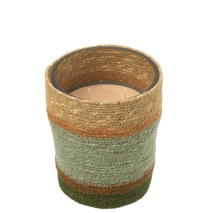 Geurkaars Mand Beige Medium - 55 Uur - Geurkaars - J-Line - livinglovely.nl