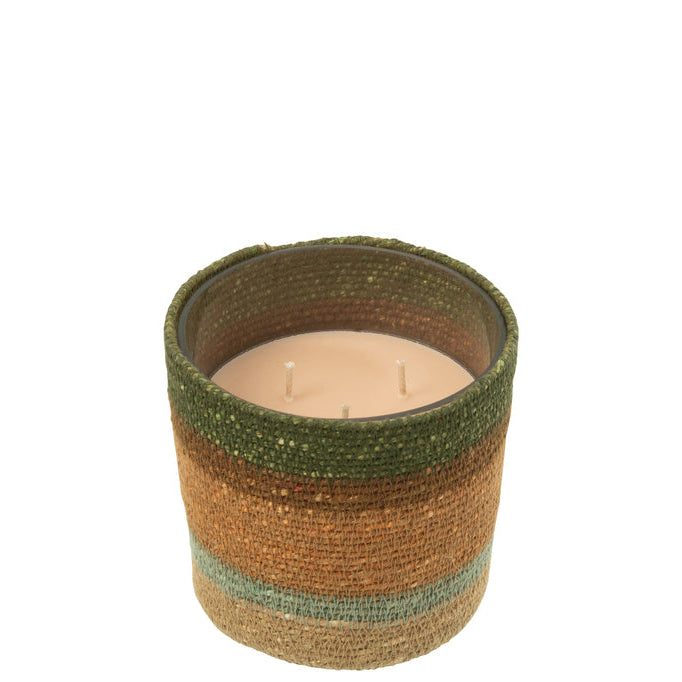 Geurkaars Mand Beige Small- 45 Uur - Geurkaars - J-Line - livinglovely.nl