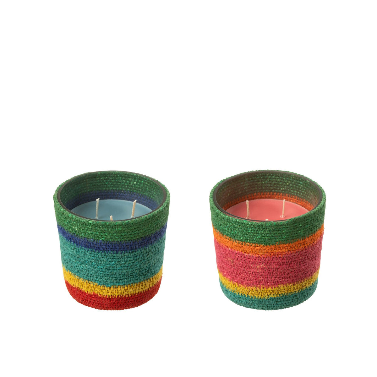 Geurkaars Mand Roze Was Mix Small-45 Uren Set van 2 J-Line