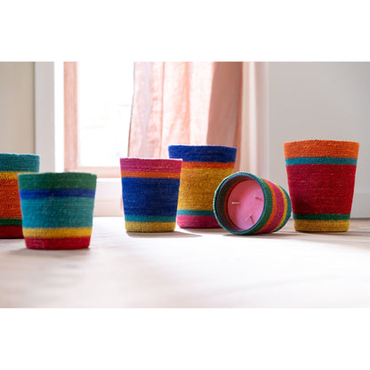 Geurkaars Mand Roze Was Mix Small-45 Uren Set van 2 J-Line