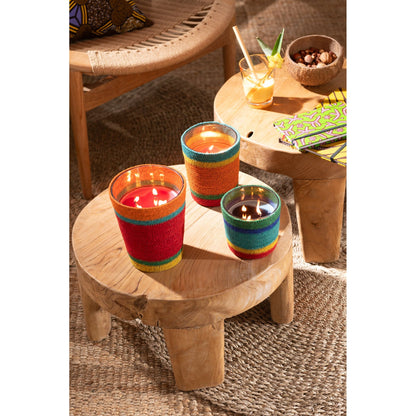 Geurkaars Mand Roze Was Mix Small-45 Uren Set van 2 J-Line