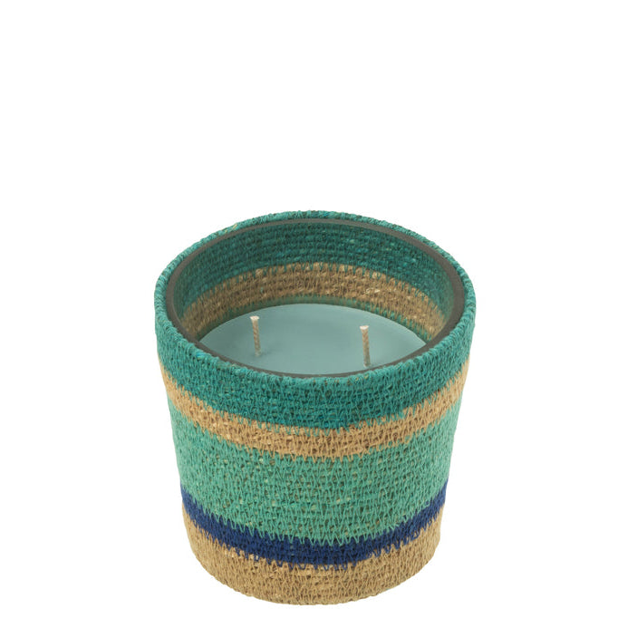 Geurkaars Mand Wax Azuur Small - 45 Uur - Geurkaars - J-Line - livinglovely.nl