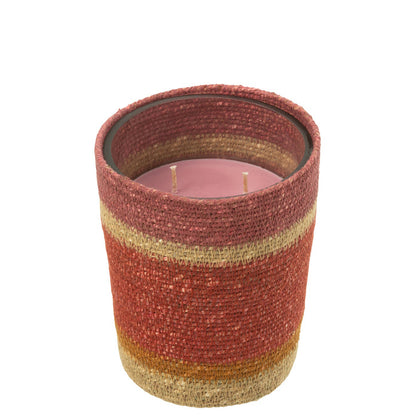 Geurkaars Mand Wax Bordeaux Medium - 55 Uur - Geurkaars - J-Line - livinglovely.nl