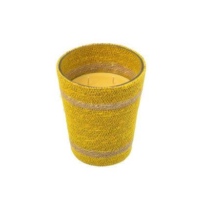Geurkaars Mand Wax Geel Large - 75 Uur