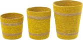 Geurkaars Mand Wax Geel Small - 45 Uur - Geurkaars - J-Line - livinglovely.nl