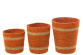 Geurkaars Mand Wax Oranje Large - 75 Uur - Geurkaars - J-Line - livinglovely.nl