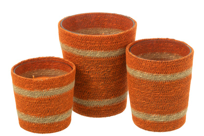 Geurkaars Mand Wax Oranje Large - 75 Uur - Geurkaars - J-Line - livinglovely.nl