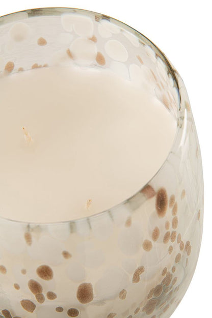 Geurkaars Mia Wit/Mix Glas Large 230uur 20x20x32.5cm - Geurkaars - J-Line - livinglovely.nl