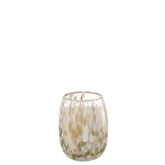 Geurkaars Mia Wit/Mix Glas Small 90uur - Geurkaars - J-Line - livinglovely.nl