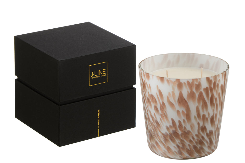 Geurkaars Noa Neon Night Wit/Goud Small-50u - Geurkaars - J-Line - livinglovely.nl