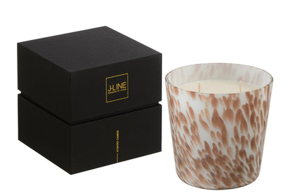 Geurkaars Noa Neon Night Wit/Goud Small-50u - Geurkaars - J-Line - livinglovely.nl