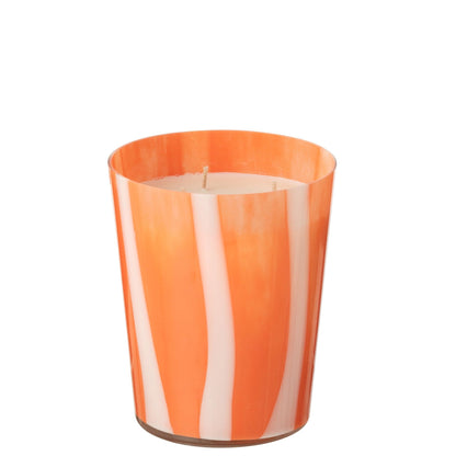 Geurkaars Noa Strepen Oranje Medium - 68uur