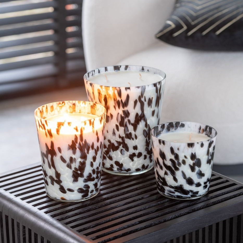 Geurkaars Noa Zwart/Wit Large-95u J-Line - Geurkaars - J-Line - livinglovely.nl