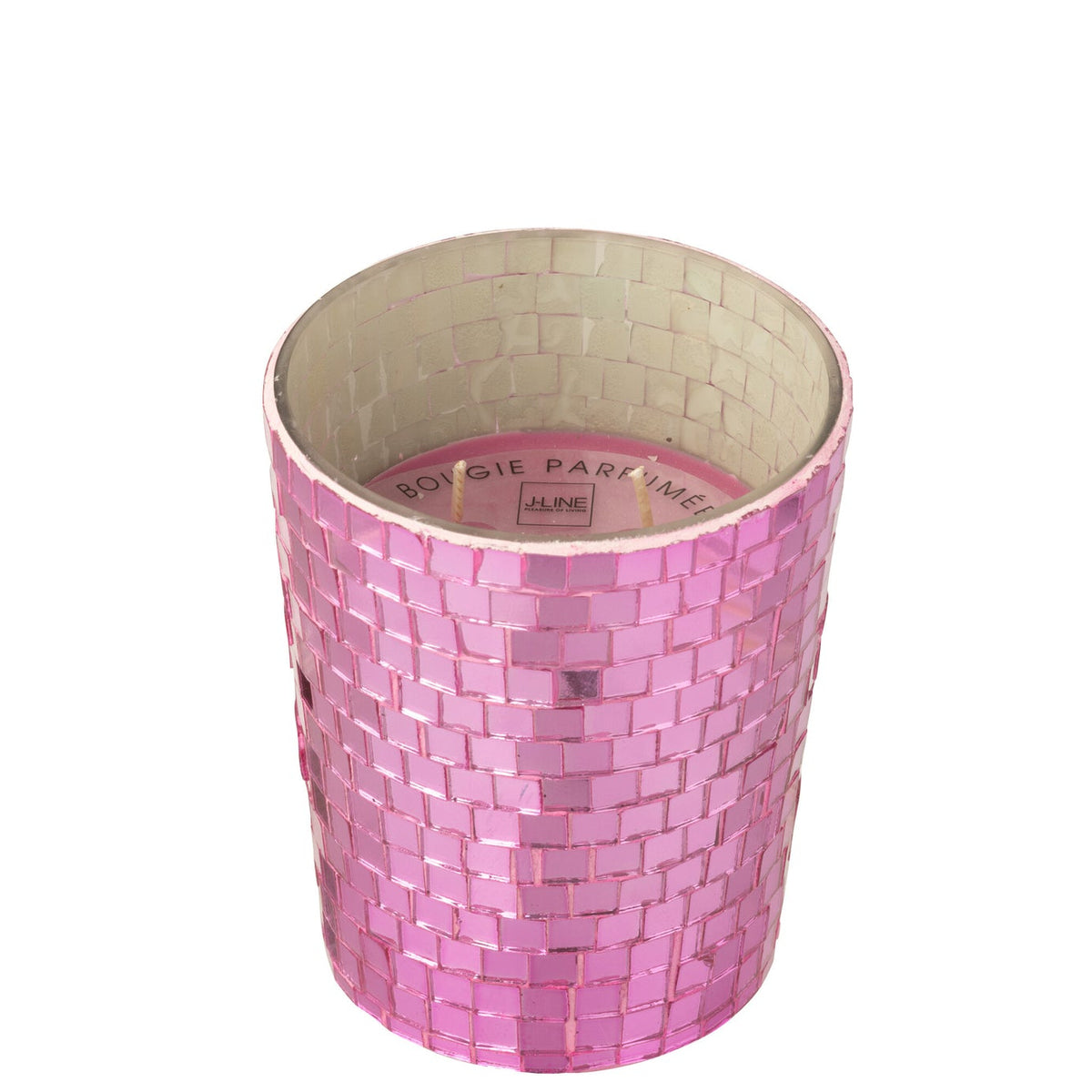 Geurkaars Spiegel Glas Roze J-Line