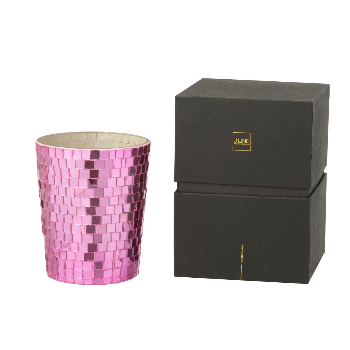 Geurkaars Spiegel Glas Roze J-Line