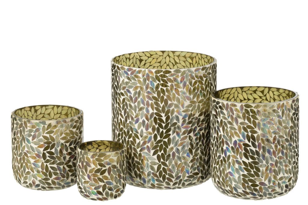 Geurkaars Tender Rose Wax Groen Extra large - 150u - Geurkaars - J-Line - livinglovely.nl