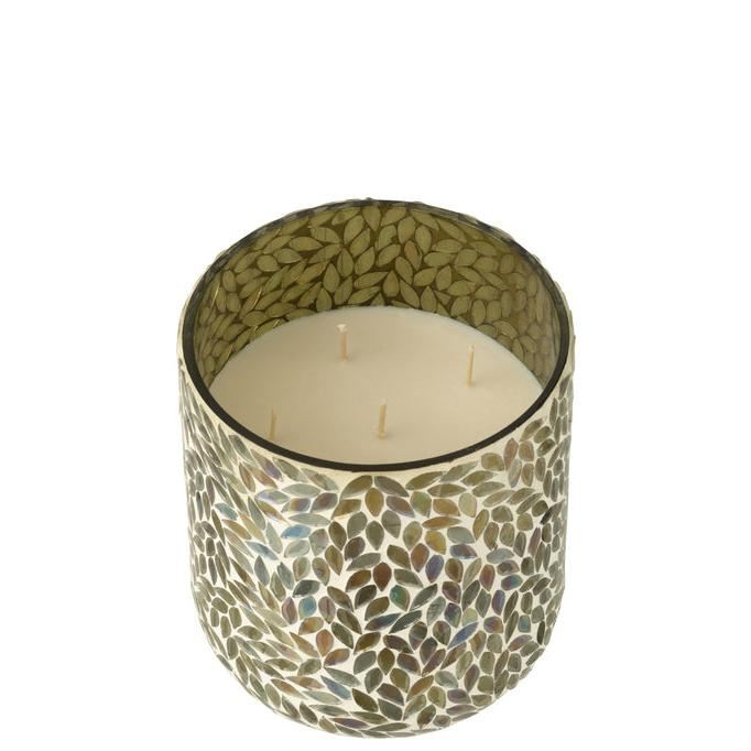 Geurkaars Tender Rose Wax Groen Large - 120u - Geurkaars - J-Line - livinglovely.nl