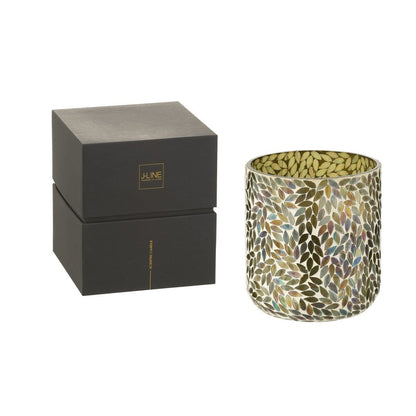 Geurkaars Tender Rose Wax Groen Large - 120u - Geurkaars - J-Line - livinglovely.nl