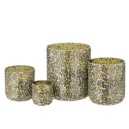 Geurkaars Tender Rose Wax Groen Large - 120u - Geurkaars - J-Line - livinglovely.nl