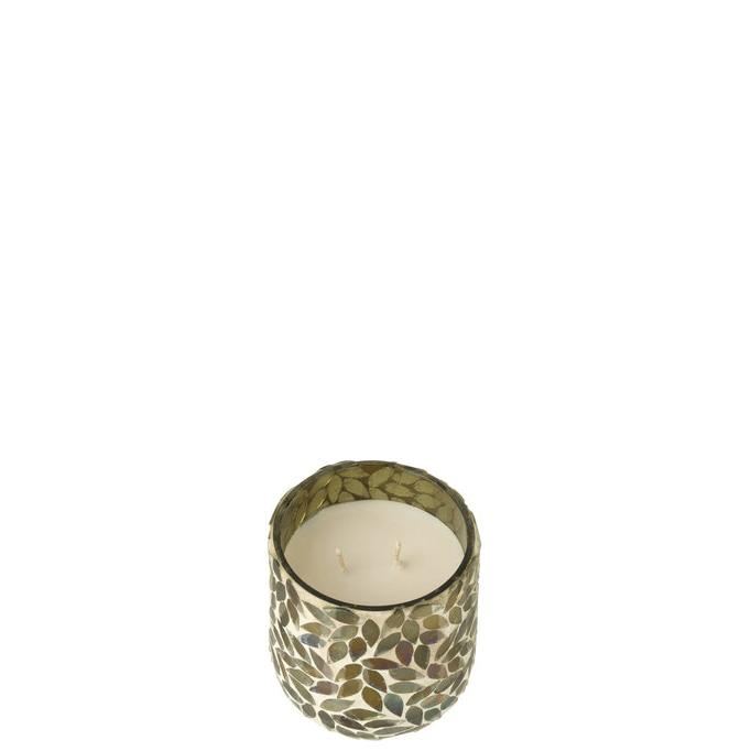 Geurkaars Tender Rose Wax Groen Small - 50u - Geurkaars - J-Line - livinglovely.nl