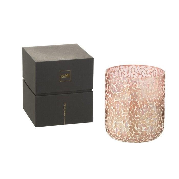Geurkaars Tender Rose Wax Roze Large - 120u - Geurkaars - J-Line - livinglovely.nl