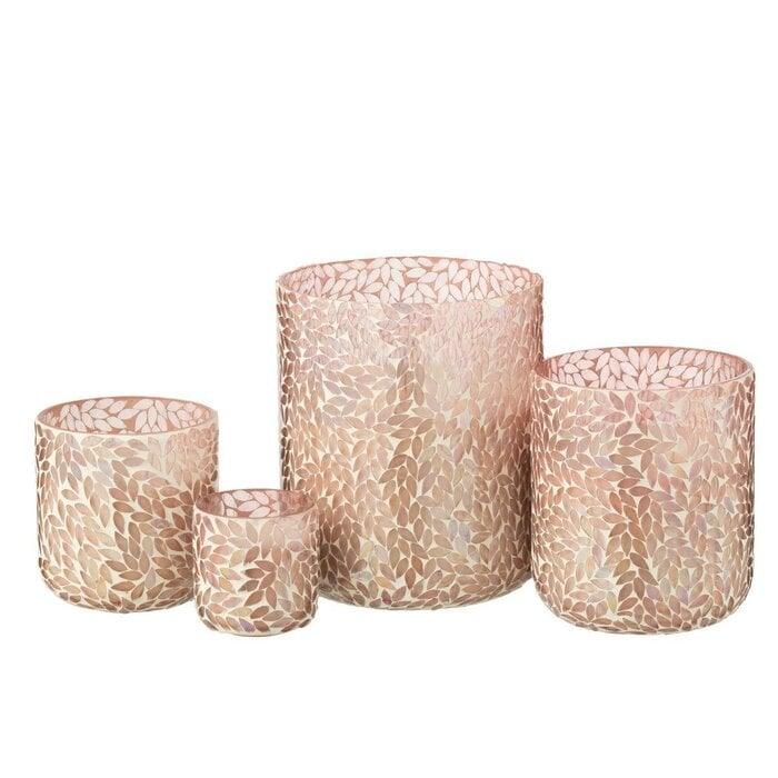 Geurkaars Tender Rose Wax Roze Medium - 70u - Geurkaars - J-Line - livinglovely.nl
